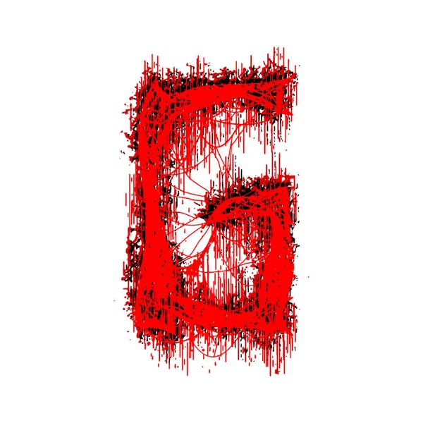 Metal Music Style Font Bloody Letter White Background — 스톡 벡터