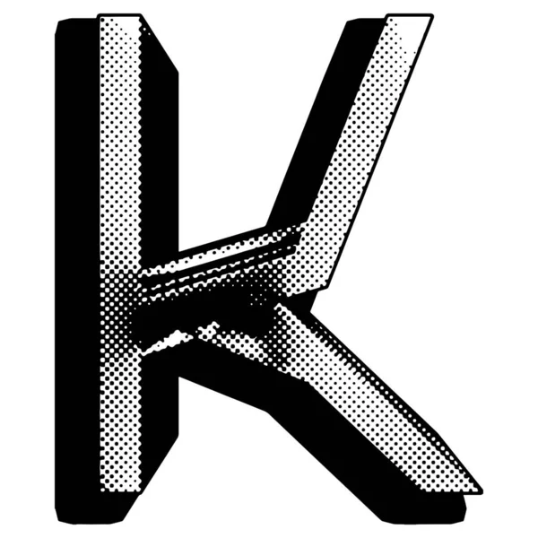 Halftone Style Art Font Decorative Letter Isolated White Background — Stockový vektor
