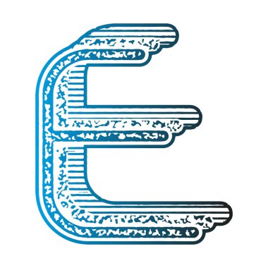 Gradyan dosyasıyla dekoratif harf. Sanat yazı tipi.