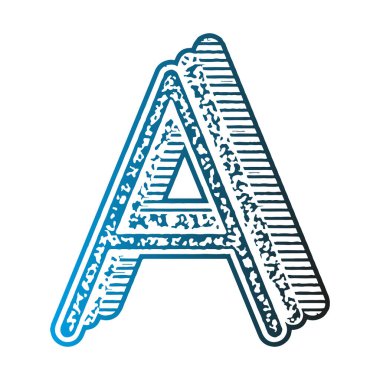 Gradyan dosyasıyla dekoratif harf. Sanat yazı tipi.