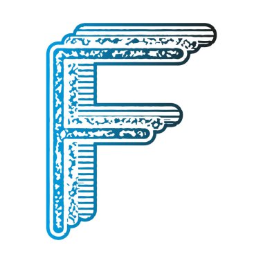 Gradyan dosyasıyla dekoratif harf. Sanat yazı tipi.