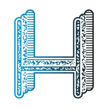 Gradyan dosyasıyla dekoratif harf. Sanat yazı tipi.