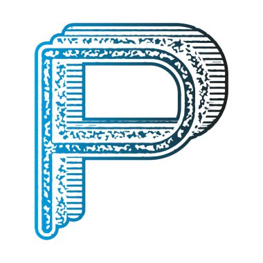 Gradyan dosyasıyla dekoratif harf. Sanat yazı tipi.