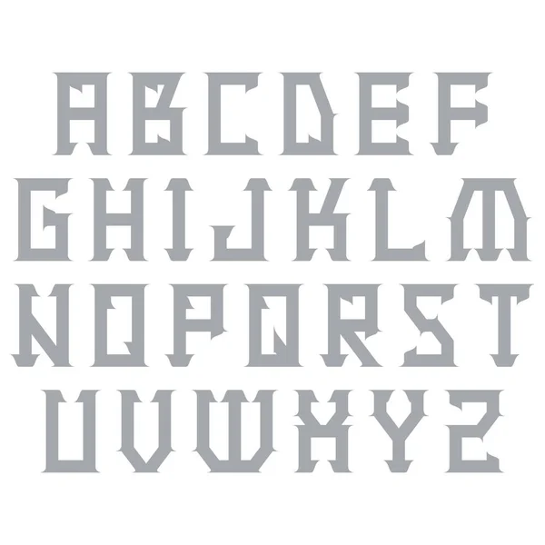 Alfabeto Semplice Sfondo Bianco Caratteristica Artistica Illustrazione Vettoriale — Vettoriale Stock