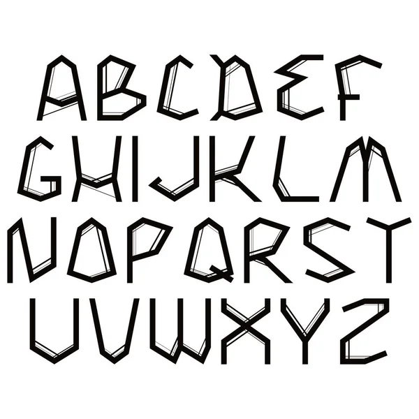Simple Alphabet White Background Art Font Vector Illustration — стоковый вектор