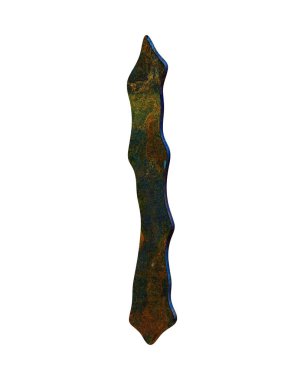 3 boyutlu illüstrasyon. Paslı ve oksitlenen metal harf beyaz arkaplanda izole edilmiş. Grunge yazı tipi illüstrasyonu.