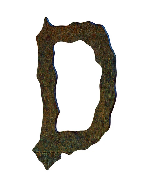 Illustration Rusty Oxidizing Metal Letter Isolated White Background Grunge Font — Photo