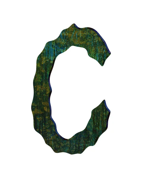 Illustration Rusty Oxidizing Metal Letter Isolated White Background Grunge Font — Stock Photo, Image