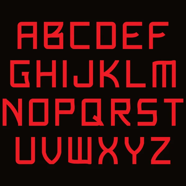 装饰向量图 黑色背景上的红色字母 艺术字体 — 图库矢量图片