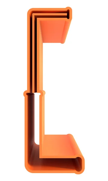Rendered Illustration Tall Orange Letter Isolated White Background — Stock fotografie