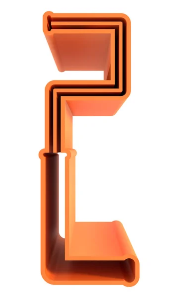 Rendered Illustration Tall Orange Letter Isolated White Background — Stockfoto