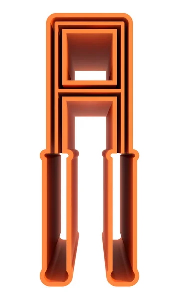 Rendered Illustration Tall Orange Letter Isolated White Background — 图库照片