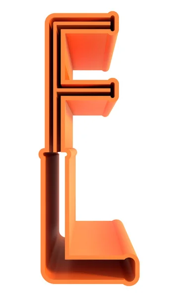 Rendered Illustration Tall Orange Letter Isolated White Background — Stock Photo, Image