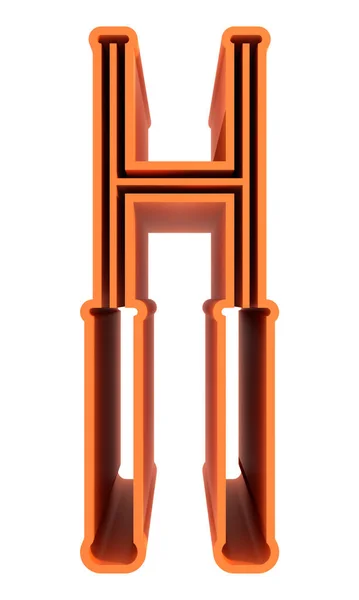 Rendered Illustration Tall Orange Letter Isolated White Background — Photo