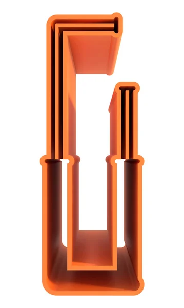 Rendered Illustration Tall Orange Letter Isolated White Background — Fotografia de Stock