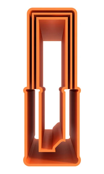 Rendered Illustration Tall Orange Letter Isolated White Background — 图库照片
