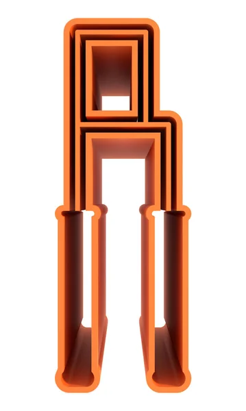 Rendered Illustration Tall Orange Letter Isolated White Background — 스톡 사진
