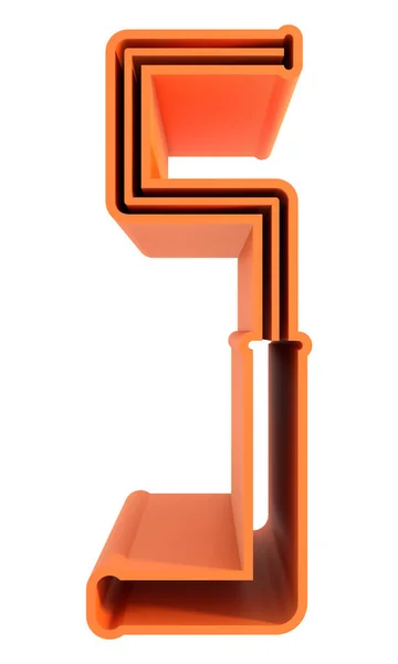 Rendered Illustration Tall Orange Letter Isolated White Background — Stock fotografie