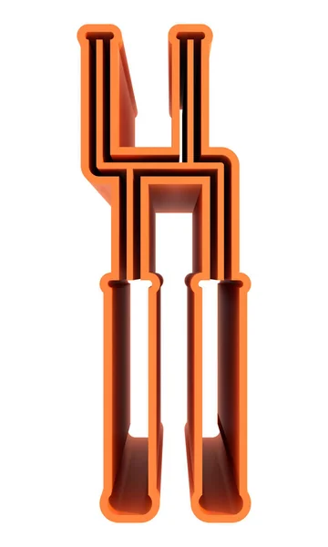 Rendered Illustration Tall Orange Letter Isolated White Background — Photo