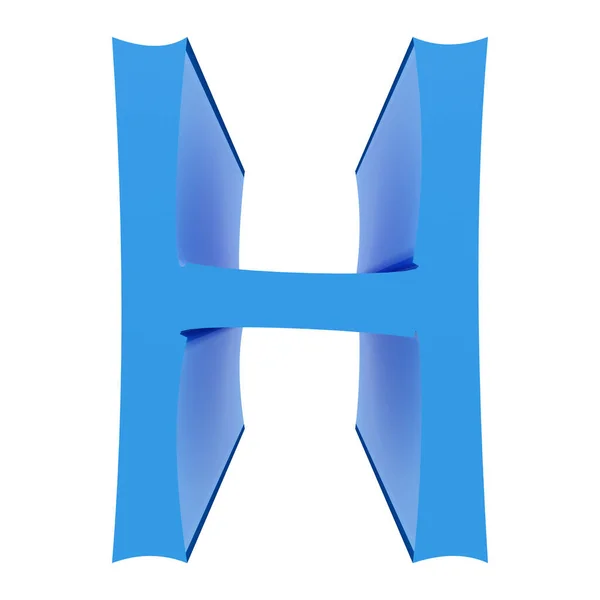 Rendered Illustration Glossy Blue Letter Isolated White Background — 图库照片