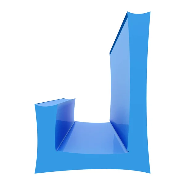 Weergegeven Illustratie Glanzende Blauwe Letter Geïsoleerd Witte Achtergrond — Stockfoto
