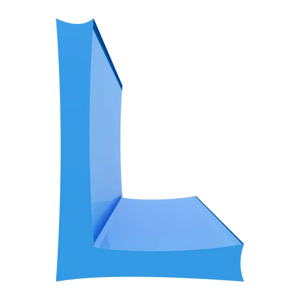 Rendered Illustration Glossy Blue Letter Isolated White Background — Stockfoto