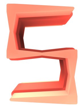 3D resimlendirilmiş. Beyaz arkaplan üzerine büyük harf. Sanat yazı tipi.