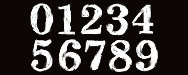 Vektör fırça darbeleri dizisi. Grunge biçimi yazı tipi.