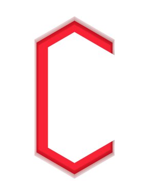 3 boyutlu resimleme. İç gölgeli katmanlı harf. Sanat yazı tipi..