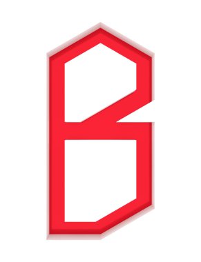 3 boyutlu resimleme. İç gölgeli katmanlı harf. Sanat yazı tipi..