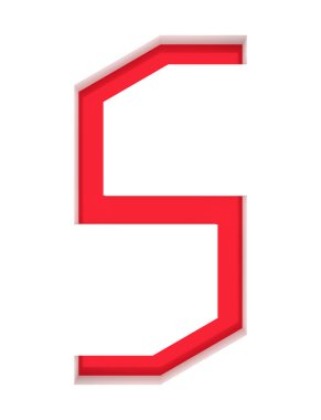 3 boyutlu resimleme. İç gölgeli katmanlı harf. Sanat yazı tipi..