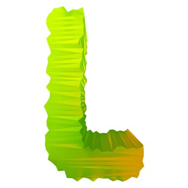 3D işlemeli harf. Üç köşeli yazı tipi..