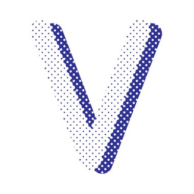 Noktalı efektli dekoratif harf beyaz arkaplanda izole edildi.