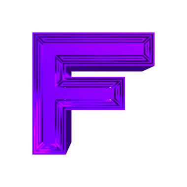 Mor dekoratif mektup beyaz arkaplanda izole edildi. Sanat yazı tipi.