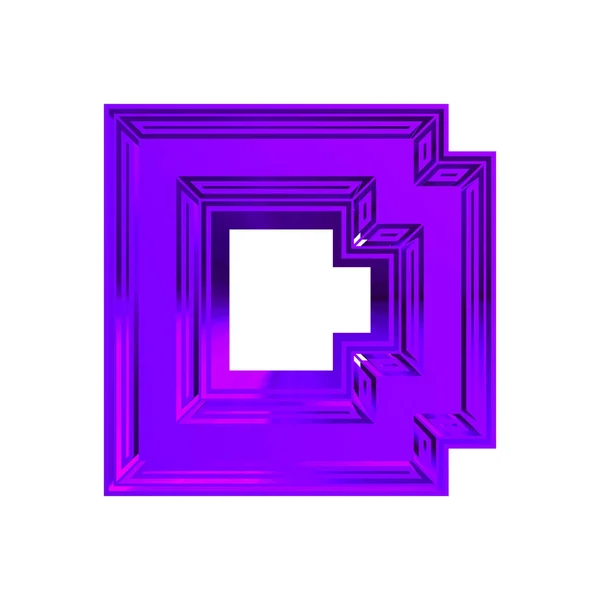 Violet Decorative Letter Isolated White Background Art Font — Stock Photo, Image
