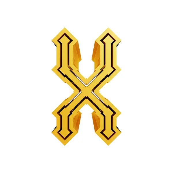 現代ゴシック様式のフォント 白い背景に隔離された黄金の文字 — ストック写真