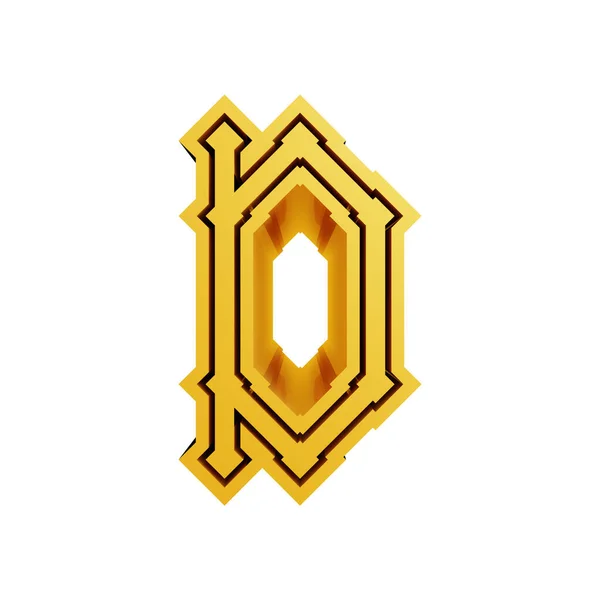 Современный Готический Шрифт Золотая Буква Выделена Белом Фоне — стоковое фото