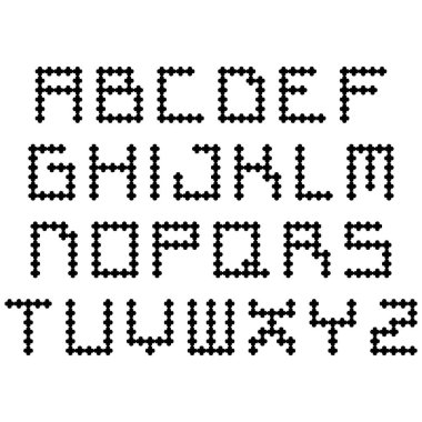 Dekoratif vektör alfabesi beyaz arkaplanda izole edildi. Sanat yazı tipi.