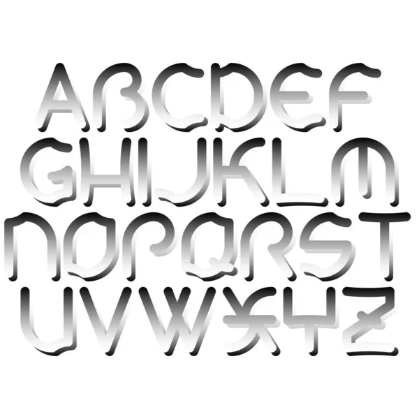 Dekoratives Alphabet Mit Farbverlauf Und Schatten — Stockvektor