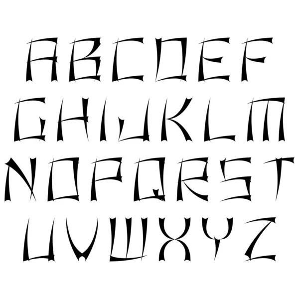Alfabeto Cuineform Fundo Branco Vector Wedge Writing Art Fonte —  Vetores de Stock