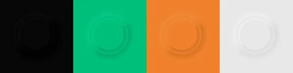 Multicolor Neon green orange white black. Colorful soft buttons or vivid color spheres flat. Samples Pastel. Neomorphism Vector illustration — Vettoriale Stock
