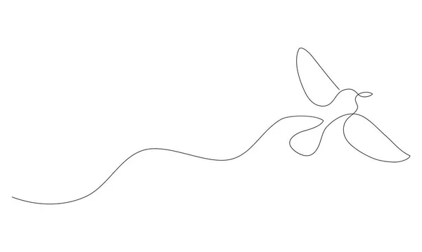 Illustration vectorielle de dessin de ligne d'oiseau. Noir sur blanc — Image vectorielle