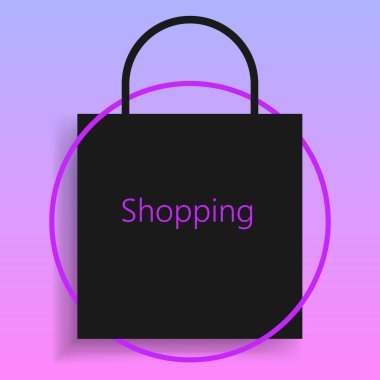 Paper bag on a bright background. shopping delivery concept. EPS 10