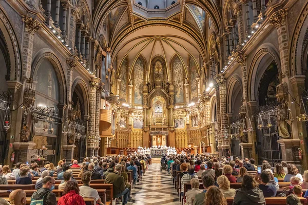 Barcelona España Septiembre 2021 Celebración Santa Misa Basílica Montserrat — Foto de Stock