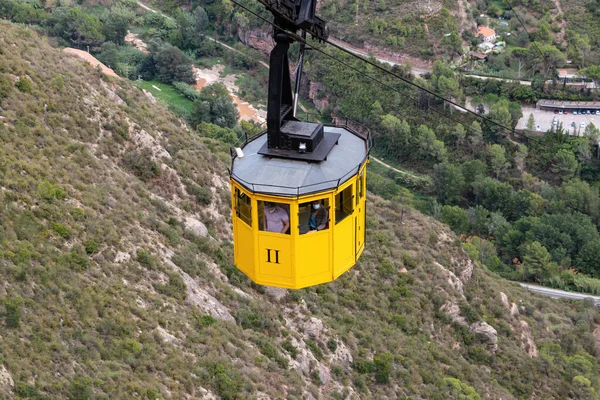 Montserrat España Septiembre 2021 Cabina Teleférico Que Sube Montaña Montserrat — Foto de Stock