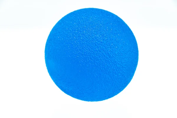 Piłka Wzmocnienia Dłoni Odizolowanym Białym Tle Kolorze Niebieskim — Zdjęcie stockowe