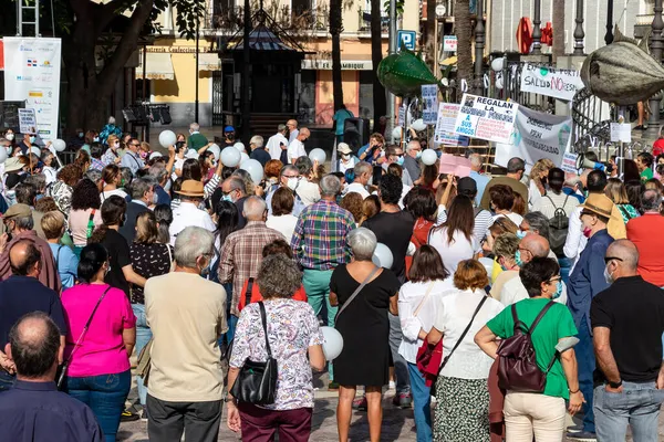 Huelva Spain October 2021 People Demonstration Public Health — Stock Photo, Image