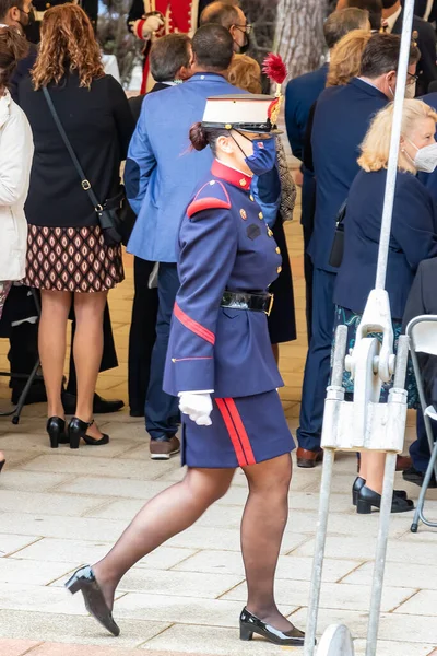 Huelva Spain October 2021 Woman Spanish Royal Guard Maintaining Order — Stock Photo, Image