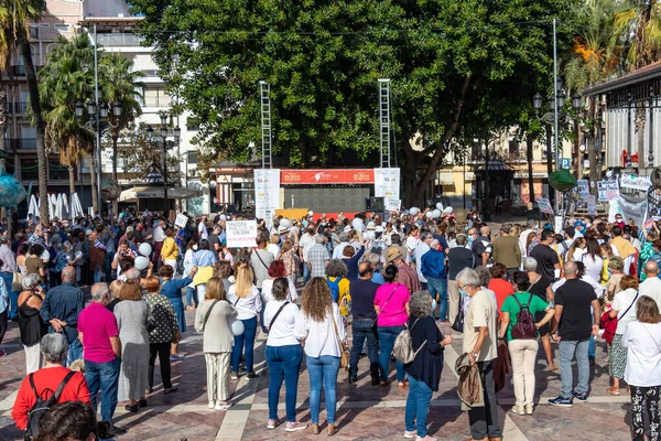 Huelva Spanien Oktober 2021 Menschen Bei Einer Demonstration Für Die — Stockfoto