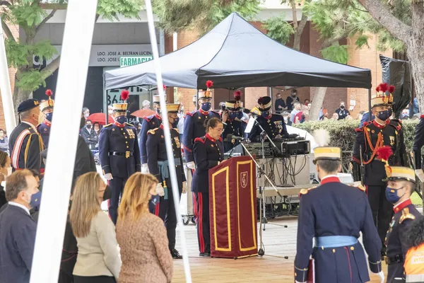 Huelva Hiszpania Października 2021 Przemówienie Hiszpańskiej Gwardii Królewskiej Przed Ślubem — Zdjęcie stockowe